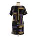 Gianni Versace Casual Dress - Mini High Neck Short sleeves: Purple Color Block Dresses - Women's Size 48