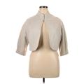 Nicole by Nicole Miller Blazer Jacket: Cropped Gray Print Jackets & Outerwear - Women's Size 16