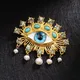 Vintage Devil's Eye Brooch Deluxe Exaggerated Baroque Pearl Tassel For Men Women Unisex Pin European