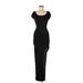 L8ter Casual Dress - Formal Scoop Neck Short sleeves: Black Print Dresses - Women's Size Medium