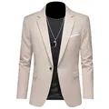 2023 Fashion New Men's Leisure Casual Boutique Business Solid Color Slim Fit Suit Blazers Jacket