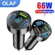 66W 4/6 Ports USB Car Charger Type C Car Charger Fast Charging PD QC3.0 Phone Charger in Car For