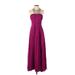Aidan Mattox Cocktail Dress - Formal Halter Sleeveless: Burgundy Print Dresses - Women's Size 4