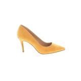 Coach Heels: Pumps Stiletto Cocktail Party Yellow Solid Shoes - Women's Size 7 1/2 - Pointed Toe