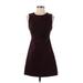 Trafaluc by Zara Casual Dress - A-Line Crew Neck Sleeveless: Burgundy Print Dresses - Women's Size Small