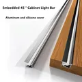 Ultra-thin LED Aluminum Profile Recessed 45º Cabinet Light Bar Silicone Cover Shelf Cabinet Linear