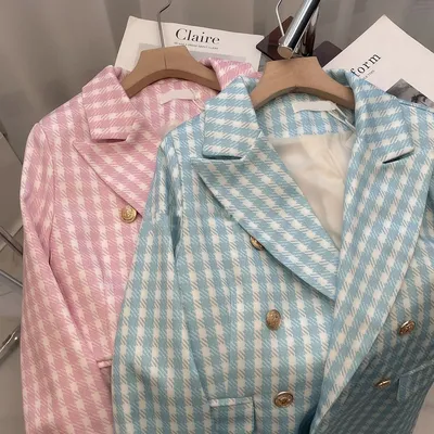 2023 Korean style teenage girls plaid blazer coat autumn good quality fashion kids girl coat clothes jacket suit 3-15t