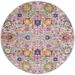 Blue/Gray 48 x 48 x 0.5 in Area Rug - Nourison Passn Floral Machine Tufted Round 4' Polypropylene Plastic Area Rug in Blue/Yellow/Pink | Wayfair