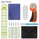 Sewing Rotary Cutter Kit 45mm Rotary Cutter with 5 Blades Cutting Mat Patchwork Ruler Precision