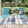 Lark Manor™ Antrea 75.79" Long Reclining Chaise Lounge Set w/ Table Metal in White | 41.61 H x 24.61 W x 75.79 D in | Outdoor Furniture | Wayfair