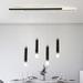 Ivy Bronx Himoon 6 - Light Black LED Kitchen Island Pendant in Black/White | 1.97 H x 39.37 W x 6.69 D in | Wayfair