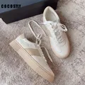 Platform Sneakers scarpe donna vera pelle Casual Ladies Chunky Sole colore misto scarpe vulcanizzate