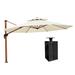 Arlmont & Co. Shanequia 13' Cantilever Umbrella Umbrella w/ Base in Ground, Polyester in Blue/Navy | 108 H x 156 W x 156 D in | Wayfair