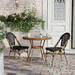 Bayou Breeze Crivello Round Indoor/Outdoor Commercial French Bistro Set w/ Table & Two Chairs Glass in Black | 31.5 W x 31.5 D in | Wayfair