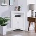 Red Barrel Studio® sideboard cabinet, corner cabinet, Bathroom Floor Corner Cabinet w/ Doors & Shelves in White | Wayfair