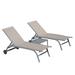 Latitude Run® Patio Chaise Lounge ChairsSet Of 2 w/ 1 Table 40.16 x 23.86 x 60.51 Chaise Lounge Set Aluminum Yes in Gray | Wayfair