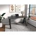 Latitude Run® Modern A-Frame Desk Writing Desk Metal in Black/Gray | 30 H x 60 W x 30 D in | Wayfair 667C751B5C3E44FBB6BB14BE8BF2D081