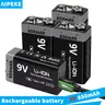 Batteria usb ricaricabile AIPEKE 850mAh 9 v 6 f22 batterie da 9 volt e ricaricabile per modello di