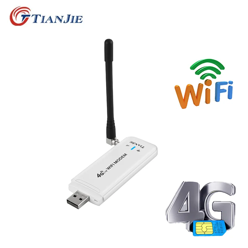 TIANJIE 3G 4G Universal WiFi Router LTE FDD GSM Mobile Tragbare Mini Wireless USB Modem Dongle mit SIM Karte Slot WI-FI Aufkleber Image