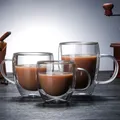 Tazza da caffè in vetro trasparente tazza da caffè tazza da caffè al latte whisky tè birra doppia