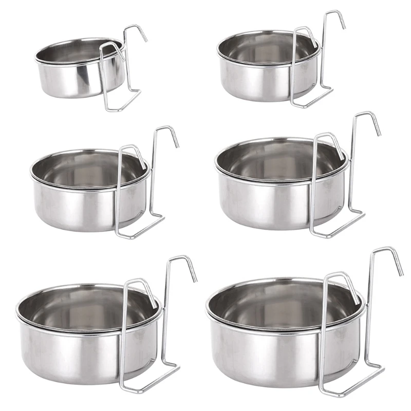 Kiste Hunden apf Edelstahl hängen Haustier Käfig Schüssel Futter & Wasser Feeder Coop Tasse für Katze Welpen Vögel Ratten 6 Größen Image