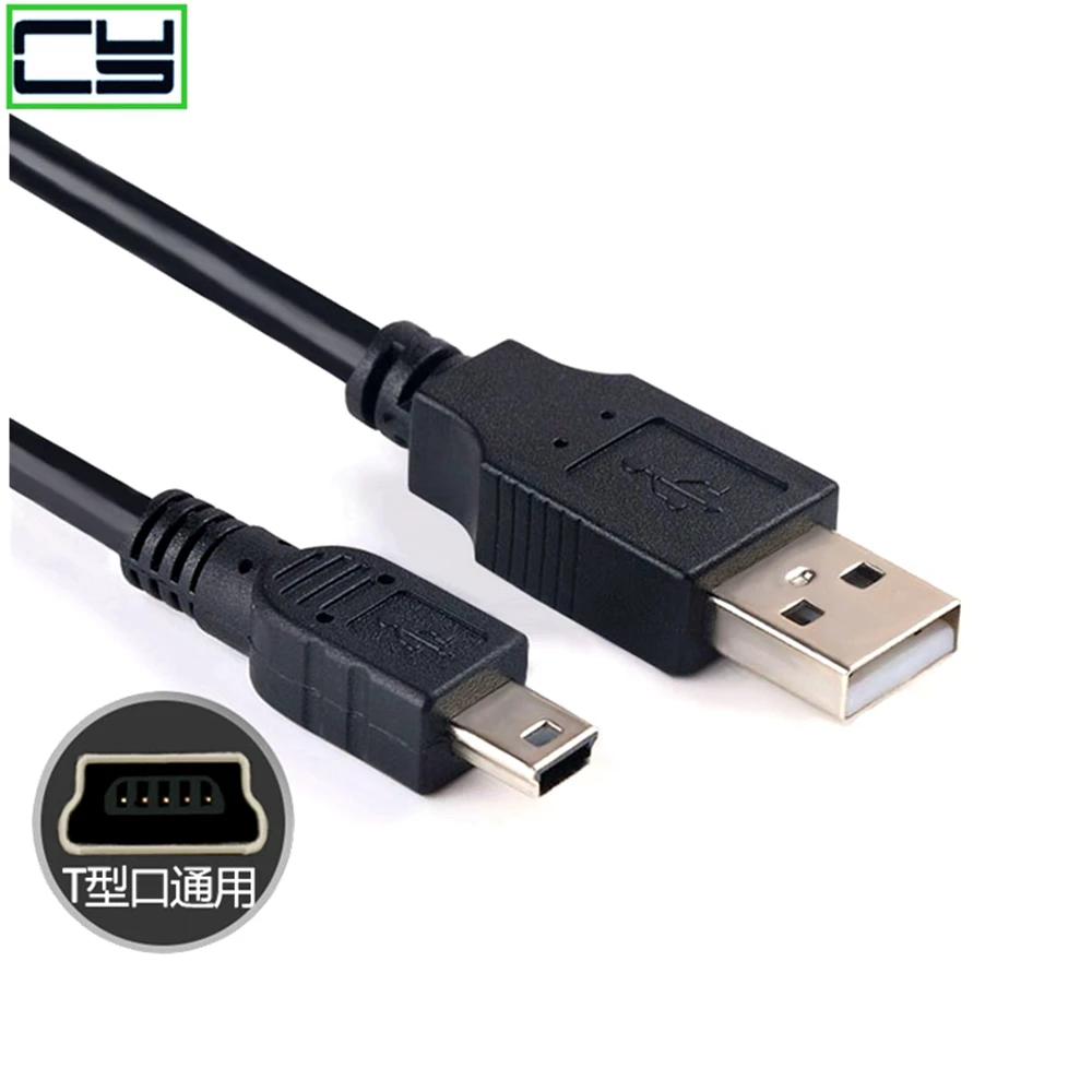 1PC Daten Ladekabel Kabel Adapter USB 2,0 A Stecker auf Mini 5 Pin B Beste Schwarz länge 0,3-5M Daten Kabel usb verlängerung kabel Image