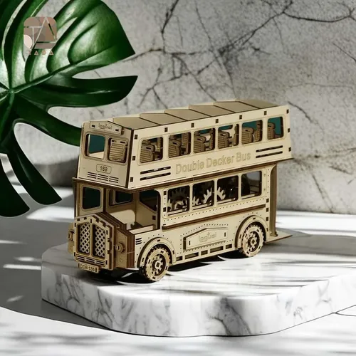 Tada 3d DIY Holz puzzle bewegliche Doppeldecker Bus Montage Modell Spielzeug Geburtstags geschenk