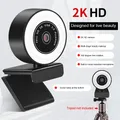 2k Full HD1080p Autofokus Webcam mit Mikrofon LED Licht Kamera Füll licht USB Web Cam für Konferenz