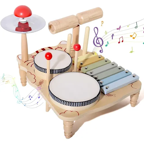 Holz Xylophon Schlagzeug für Kleinkinder Montessori Baby Musik instrumente Spielzeug Schlagzeug