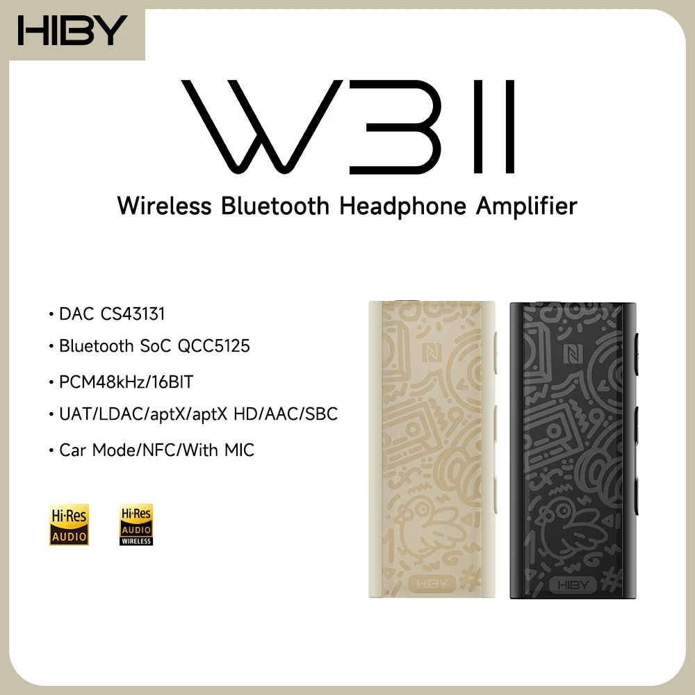HiBy W3 II/W3 GEN 2 Typ C USB DAC Dongle Drahtloser Bluetooth-Decoder Kopfhörerverstärker AMP CarPlay NFC CVC-Mikrofon für Android iOS Image