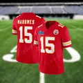 2024 Amercian Chiefs Kansas City Mahomes 15 maglia da calcio Rugby maglietta a maniche corte