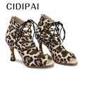 CIDIPAI stivali da ballo leopardati Sexy da donna scarpe da ballo latino di moda per donna scarpe da