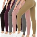 5 Pack De Leggings Super Doux Sans Couture Pour Femmes, Taille Haute, Contrôle Du Ventre, Pas De Transparence, Pantalons Serrés Pour La Course À Pied Et Le Yoga, Vêtements De Sport Pour Femmes