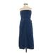 Holding Horses Casual Dress - Party: Blue Print Dresses - Women's Size 2