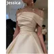 Jessica-Robe de Soirée en Satin en Forme de A Paillettes de Perles Princesse ixd'Anniversaire