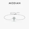 MODIAN-Bracelet CZ en argent regardé 925 pour femme lien coupé formage plaqué platine bijoux