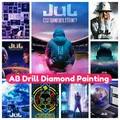 JuL-Kit de peinture diamant mosaïque AB 5D bricolage point de croix perceuse complète