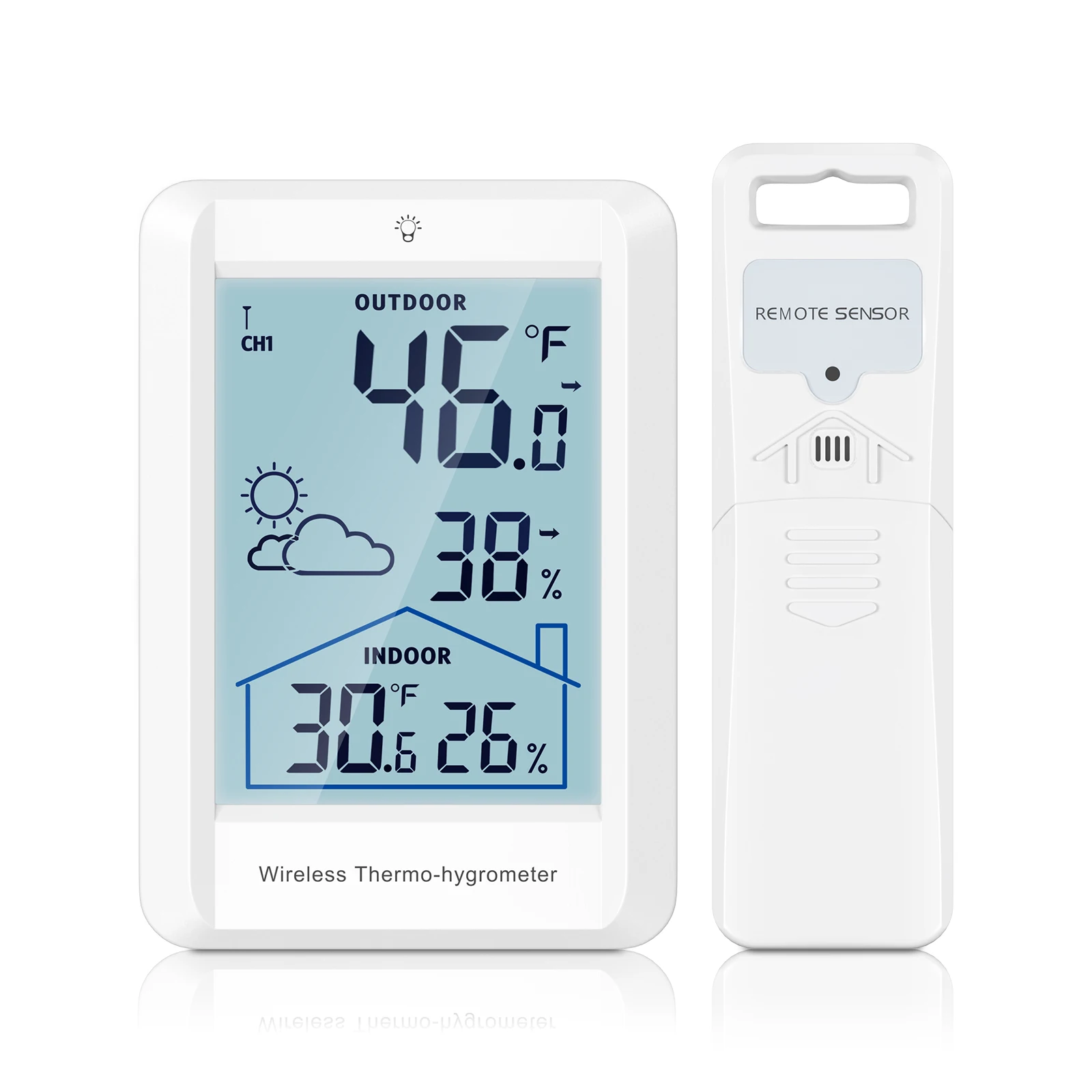 ORIA Thermomètre sans fil Station météo Station de prévision numérique Moniteur de température Humidité pour la maison, la chambre de bébé, la serre