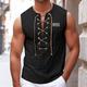 Men's Tank Top Vest Top Undershirt Sleeveless Shirt Plain American Flag Pit Strip V Neck Outdoor Going out Sleeveless Lace up Clothing Apparel Fashion Designer Muscle