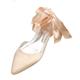 Women's Wedding Shoes Valentines Gifts Lace Up Sandals Strappy Sandals Strappy Heels Party Party Evening Wedding Flats Bridal Shoes Bridesmaid Shoes Bowknot Ribbon Tie Flat Heel Pointed Toe Satin