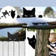 Décoration acrylique de jardin extérieur sculpture d'animal chat noir mur de restaurant fenêtre