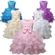 Robe de soirée de luxe pour enfants robes de cérémonie pour filles tutu en dentelle robe d'été à