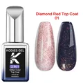 KODIES GEL Diamond Top Coat Verhéritage à Ongles Gel UV Paillettes Rouges Mélange Topcoat Semi