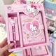 Bloc-notes portable Hello Kitty Sanurgente Gel Pen Cinnamoroll Kuromi Notebook Staacquersing Set