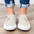 Women's Slip-Ons Canvas Shoes Pink Shoes Comfort Shoes Plus Size Daily Zipper Flat Heel Round Toe Casual Minimalism Canvas Loafer Solid Color Black Pink Blue