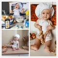 Tablier et chapeau de chef pour enfants costume de chef accessoire de photographie pour bébé 2