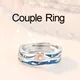 Bague de couple européenne en argent regardé S925 AAA CZ fleur d'or réglable pour femmes hommes