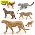 Figurines d'action animaux réalistes pour enfants modèle Safari guépard léopard des neiges