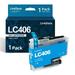 LC406 Ink Cartridges Replacment for Brother LC406 Ink Cartridge LC406XL to use with Brother MFC-J4535DW MFC-J4345DW MFC-J4335DW MFC-J5855DW MFC-J5955DW MFC-J6555DW MFC-J6955DW Printerï¼ˆCyan 1Packï¼‰