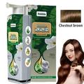 Qasha Pure Plant Extract for Grey Hair Color Bubble Dye Plant Bubble Hair Dye Shampoo Household Easy-To-Wash Hair Washing Color Cream Vegetable Hair Dye for Men & Women (Chestnut brown)